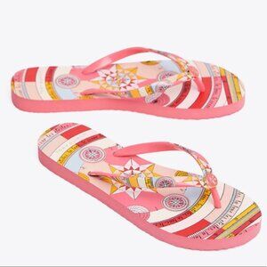 Tory Burch Pink and Red Starburst Sandals